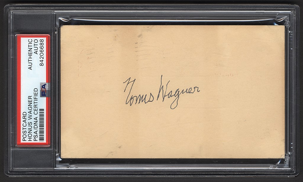 Baseball Autographs - Honus Wagner Signed Government Postcard (PSA)