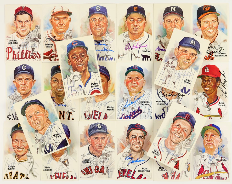 Baseball Autographs - Nice Collection of Perez-Steele Signed Baseball Postcards (22)
