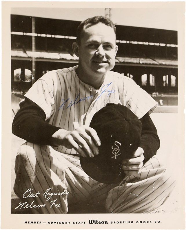 Baseball Autographs - Nellie Fox Signed Wilson Advisory Staff Photograph