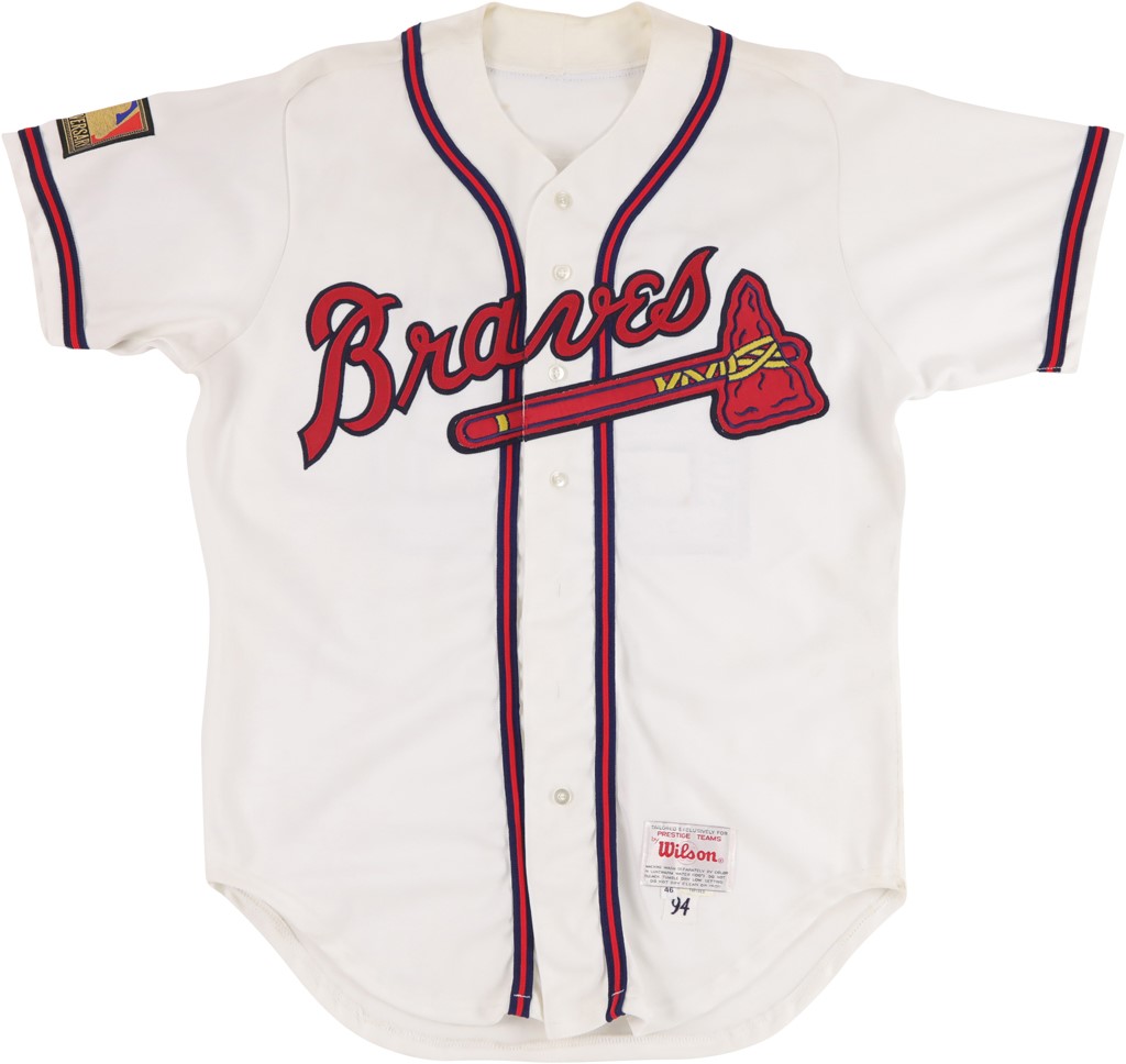 Baseball Equipment - 1994 David Justice Atlanta Braves Signed Game Worn Jersey