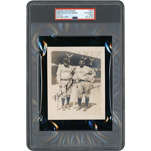 1920s Babe Ruth & Lou Gehrig Dual-Signed Photo