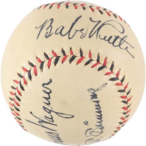 Signed Babe Ruth and Honus Wagner Baseball