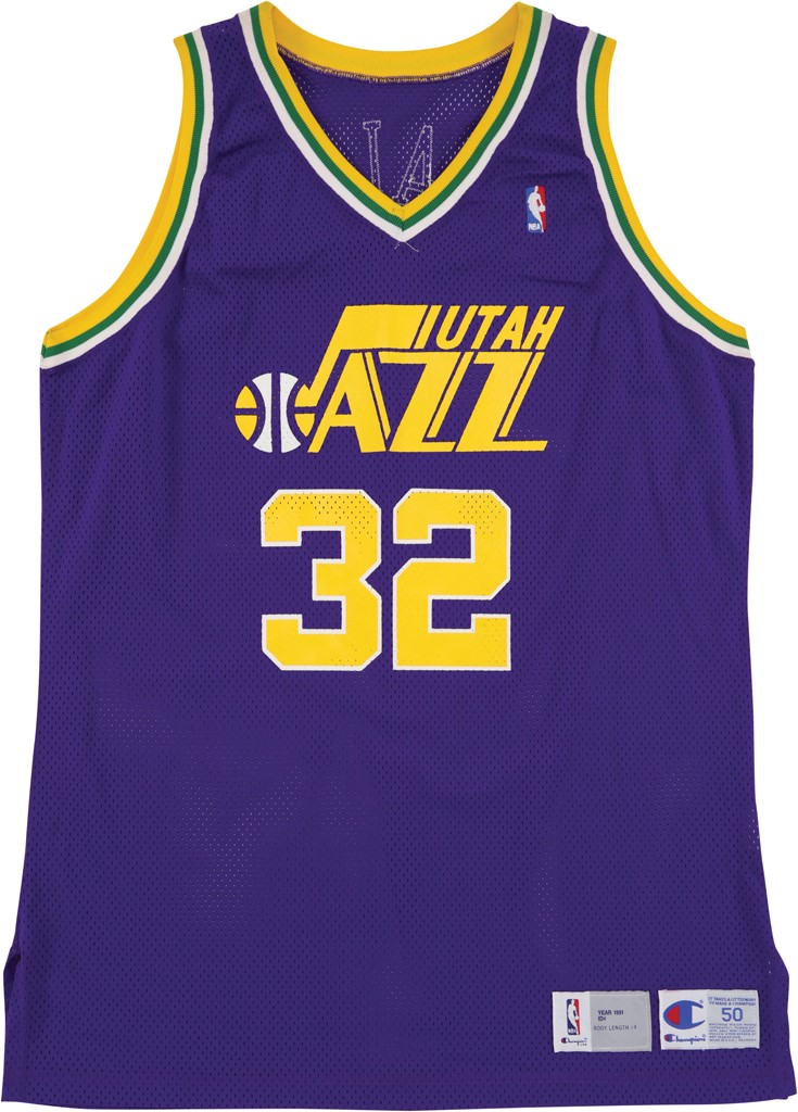 - 1991-92 Karl Malone Utah Jazz Game Worn Jersey