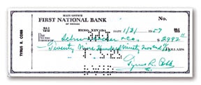 1957 Ty Cobb Signed Check