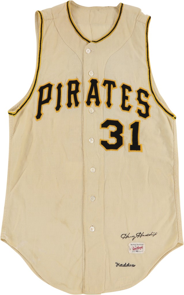Clemente and Pittsburgh Pirates - 1962 Harvey Haddix Game Used Pittsburgh Pirates Jersey