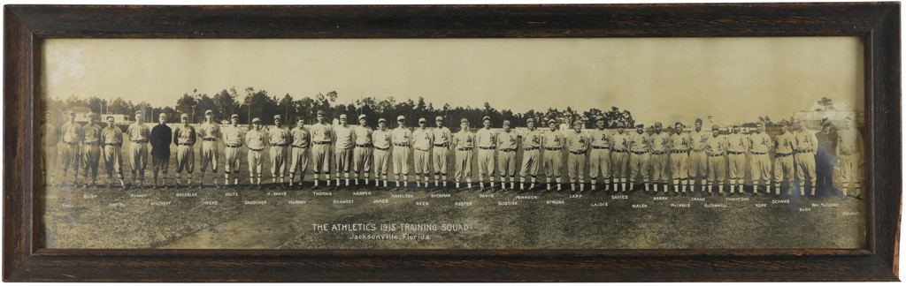 Vintage Sports Photographs - 1915 Philadelphia Athletics Panorama Sourcing from Player Wickey McAvoy