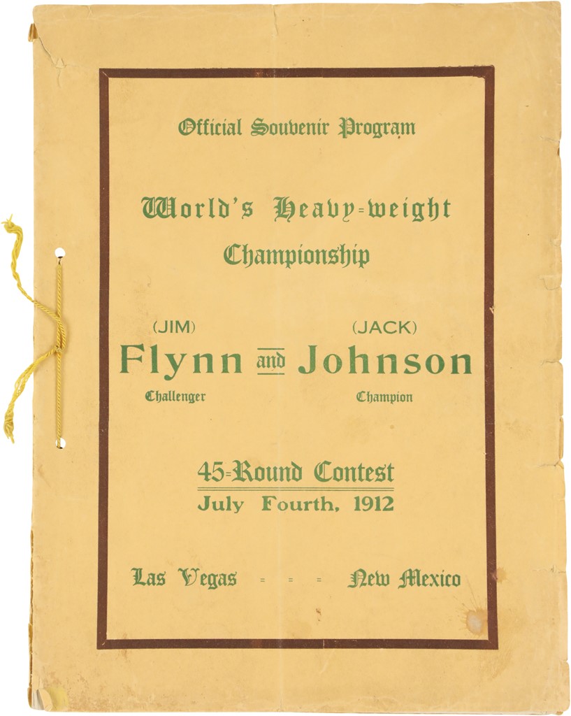 Muhammad Ali & Boxing - 1912 Jack Johnson vs. Jim Flynn Program