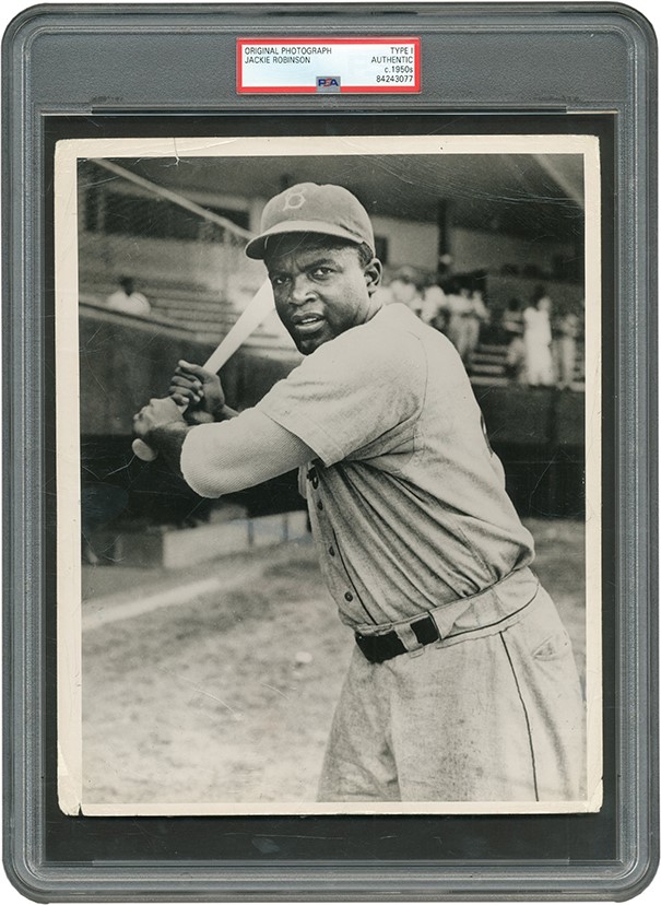 The Brown Brothers Collection - Jackie Robinson Posed Batting Photograph (PSA Type I)