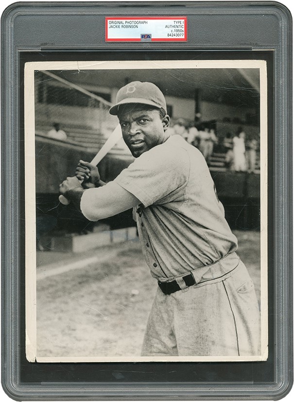 - Jackie Robinson Posed Batting Photograph (PSA Type I)