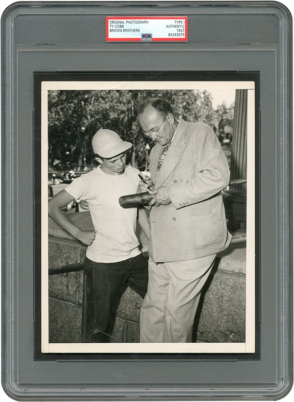 - Ty Cobb Signs a Bat Photograph (PSA Type I)