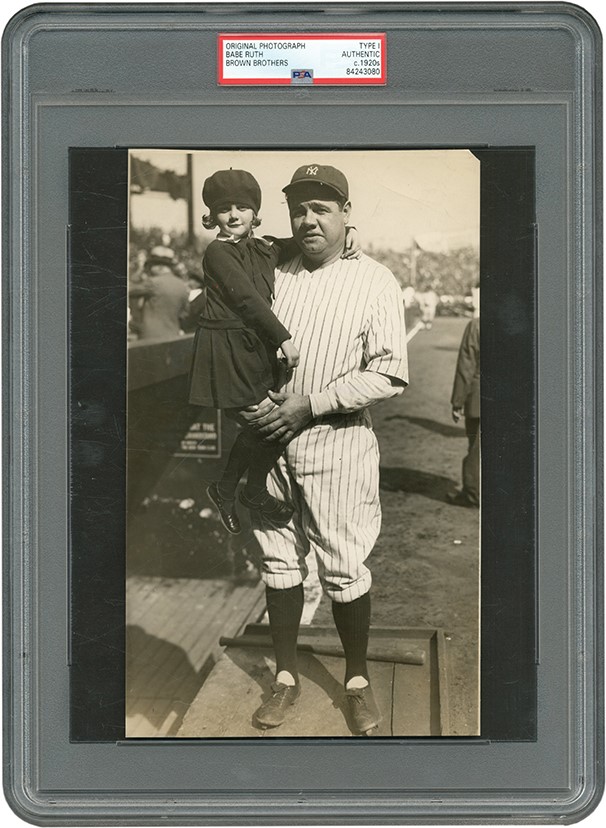 The Brown Brothers Collection - Babe Ruth & His Daughter Photograph (PSA Type I)