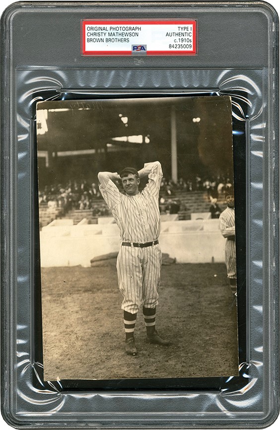 The Brown Brothers Collection - Christy Mathewson Winds Up Photograph (PSA Type I)