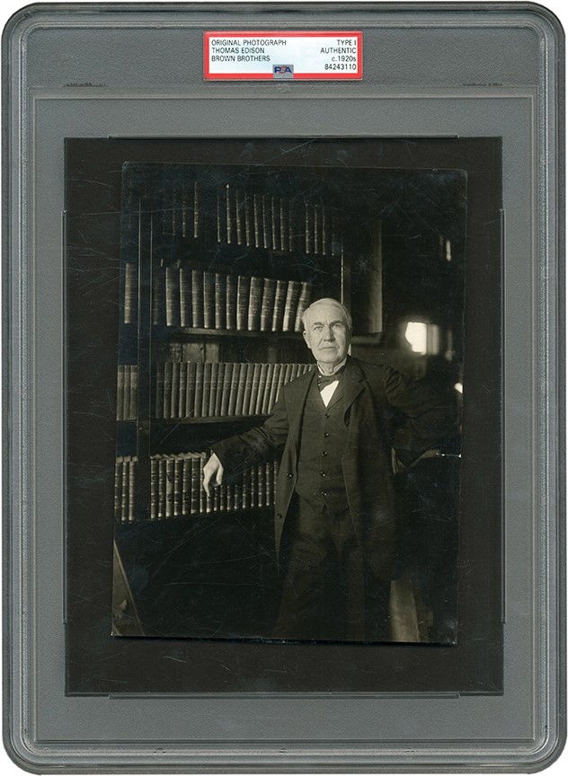 The Brown Brothers Collection - Thomas Edison In His Library Photograph (PSA Type I)