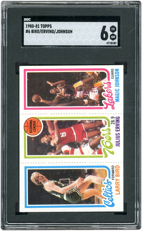 Basketball Cards - 1980-1981 Topps Basketball Collection with SGC 6 Bird/Erving/Magic Rookie (177)