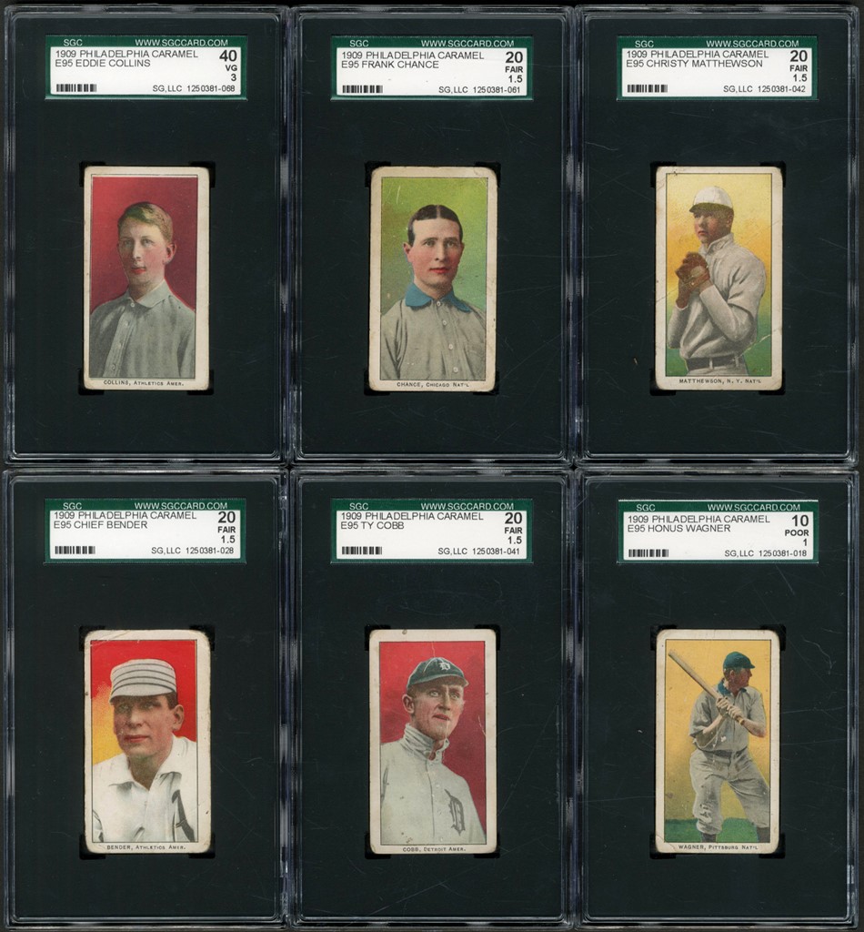 1909 E95 Philadelphia Caramel SGC Graded Near-Complete Set with Ty Cobb (22/25)