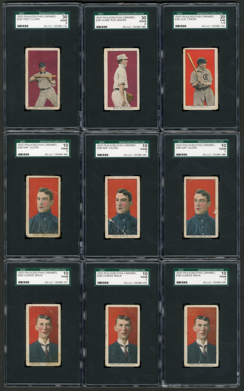 Generation "T" Collection - 1910 E96 Philadelphia Caramel SGC Graded Hall of Famer Collection (9)