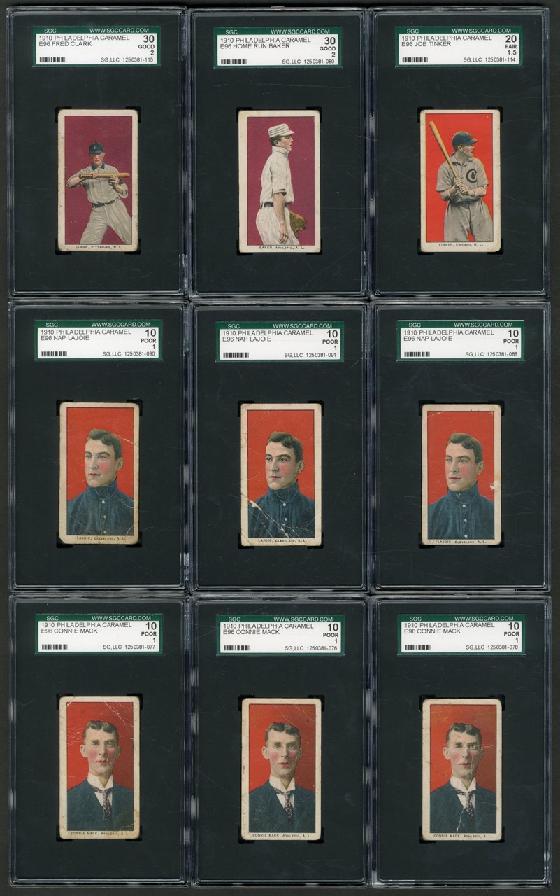 1910 E96 Philadelphia Caramel SGC Graded Hall of Famer Collection (9)