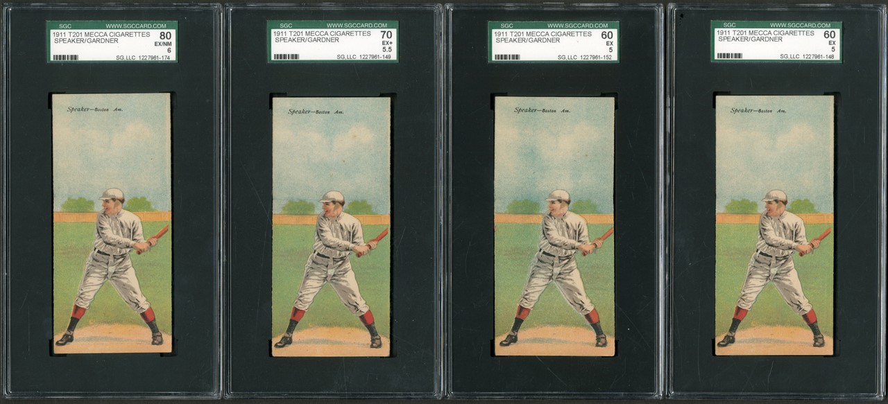 1911 T201 Mecca Double Folder Tris Speaker/Earl Gardner SGC Graded Collection (8)