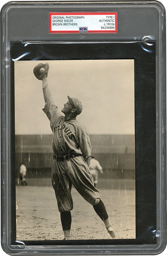 The Brown Brothers Collection - George Sisler Fielding Ball Photograph (PSA Type I)