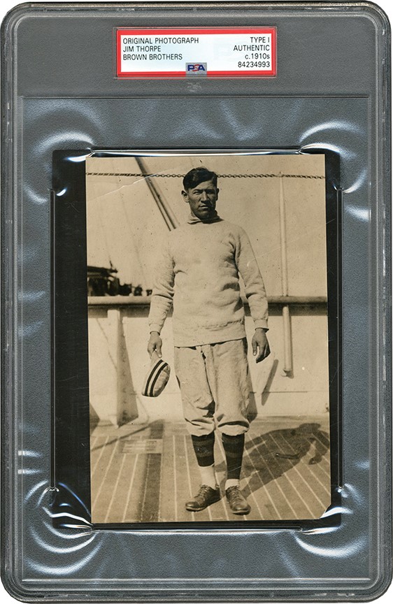 The Brown Brothers Collection - Jim Thorpe in a Baseball Uniform Photograph (PSA Type I)