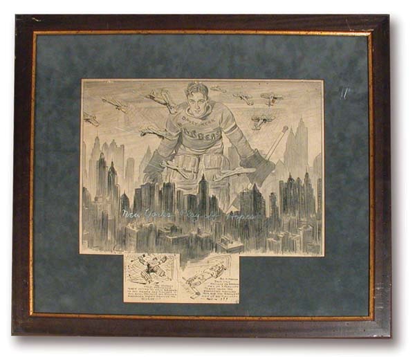 - 1930's Burris Jenkins "King Kong" Hockey Original Art (20x20")
