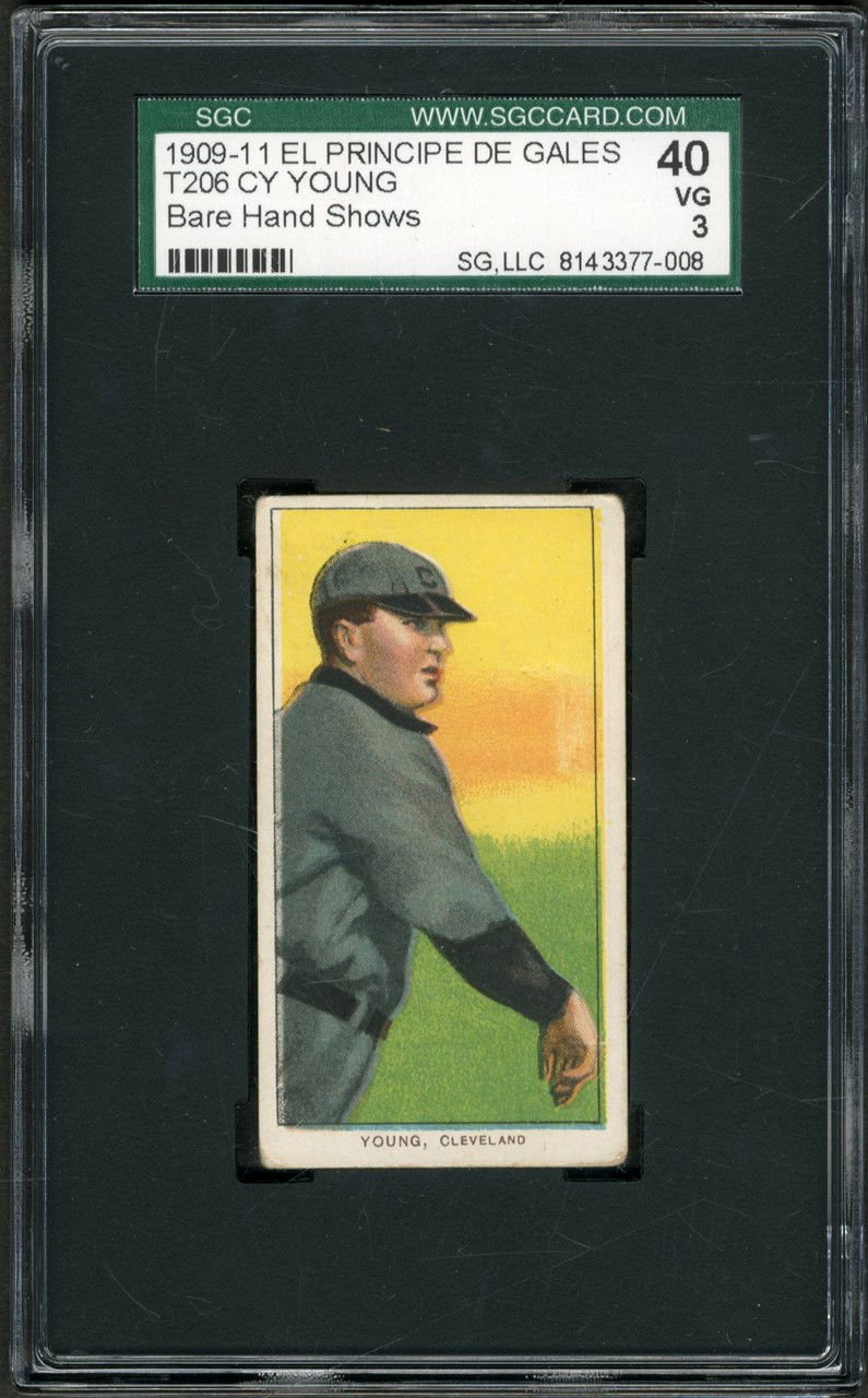 Generation "T" Collection - 1909-11 T206 El Principe De Gales Cy Young - Bare Hand Shows SGC VG 3