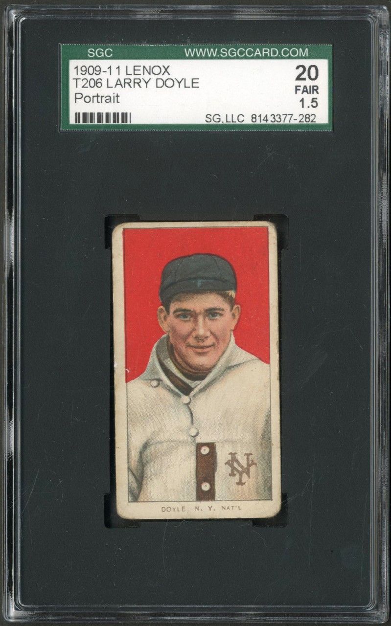 - 1909-1911 T206 Lenox Larry Doyle Portrait Card SGC FR 1.5