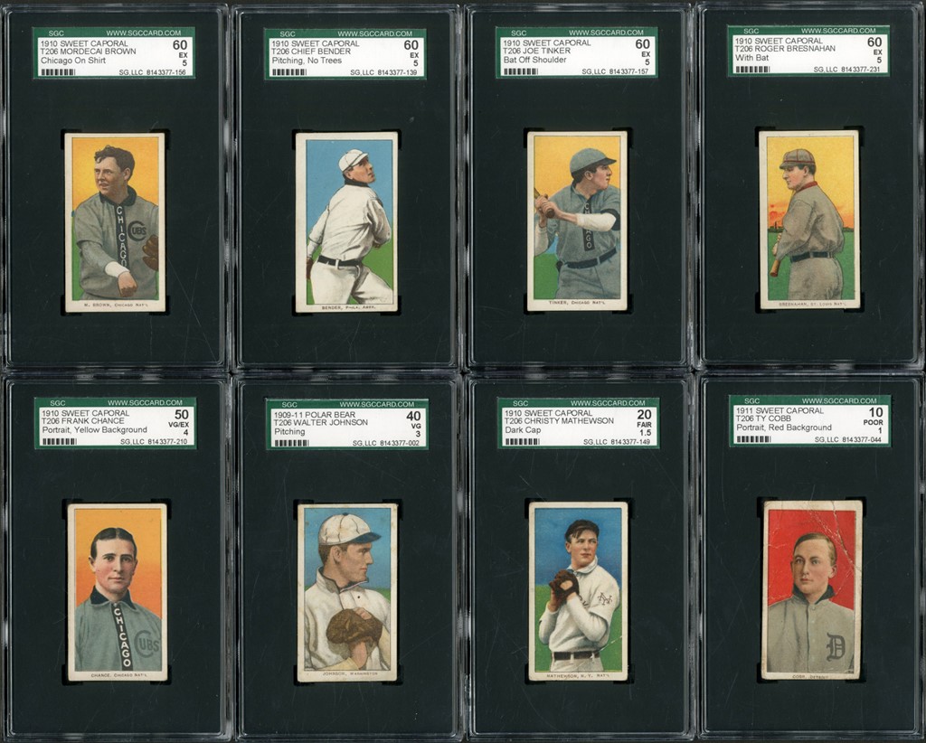 Generation "T" Collection - Impressive T206 Hall of Famers SGC Collection with Cobb, Johnson, & Mathewson (35)