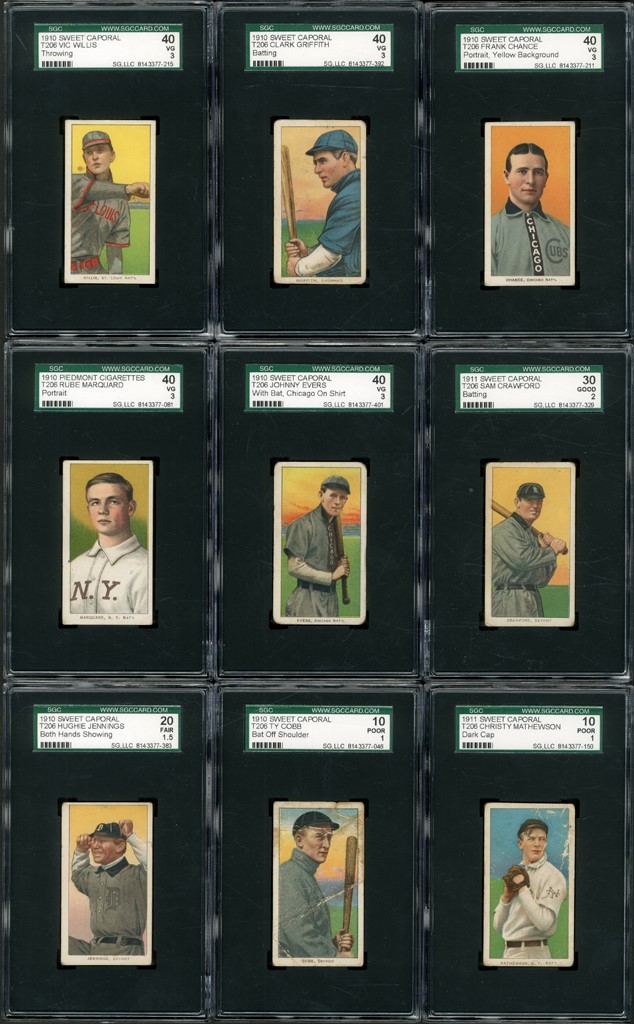 Generation "T" Collection - Huge T206 SGC Graded Archive with Ty Cobb & Christy Mathewson (271)