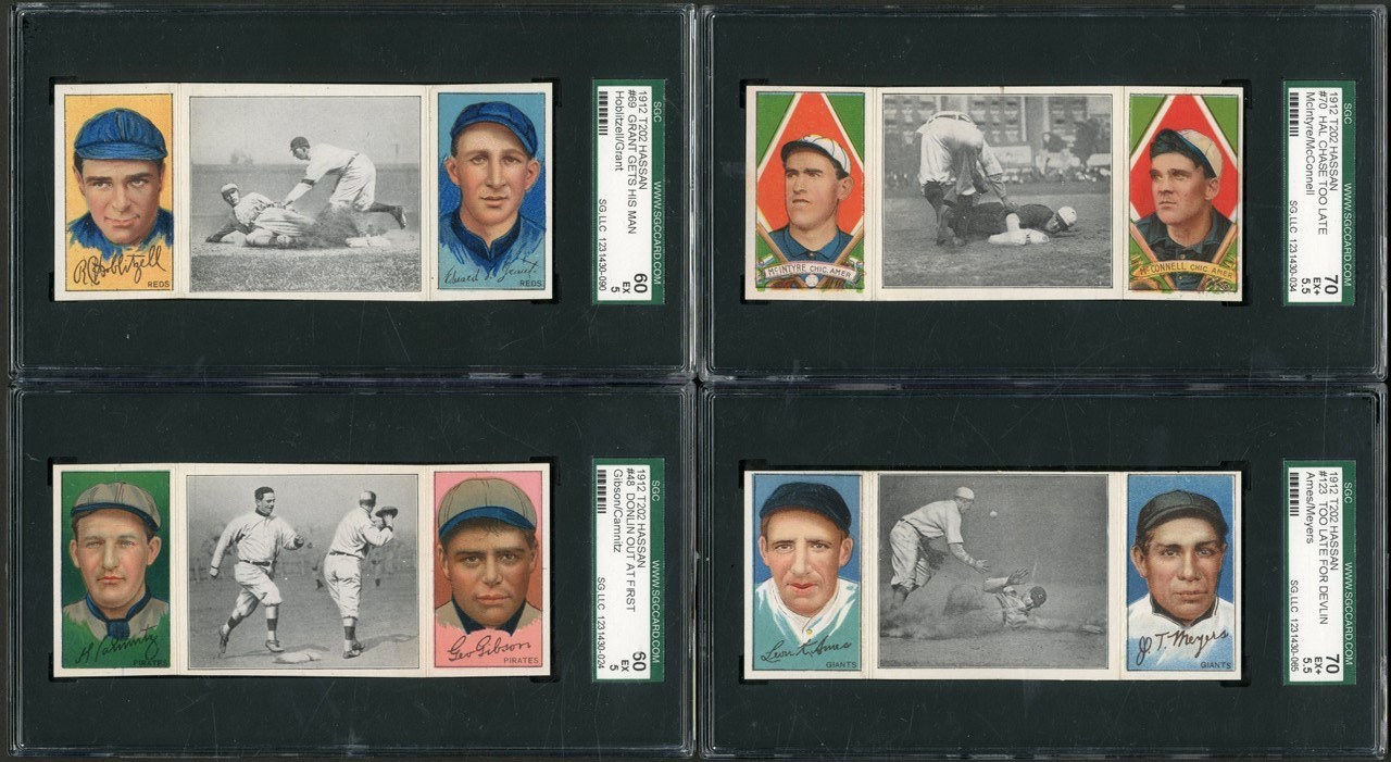 Generation "T" Collection - 1912 T202 Hassan Triple Folder SGC Graded Collection (52)