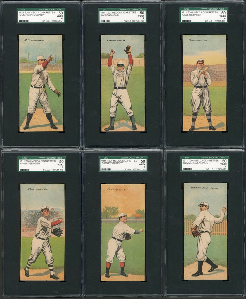 Generation "T" Collection - 1911 T201 Mecca Double Folder SGC Graded Archive with Hall of Famers (140)