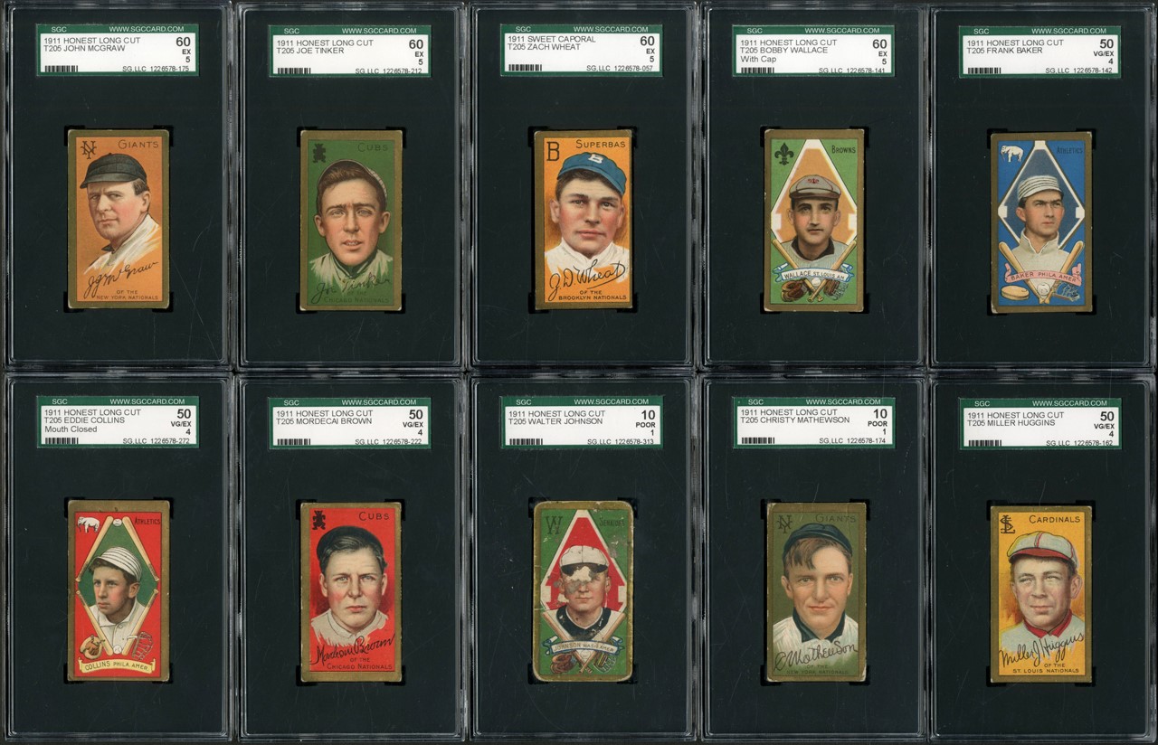 Generation "T" Collection - 1911 T205 Hall of Famers SGC Graded Collection with Young, Mathewson & Johnson (44)