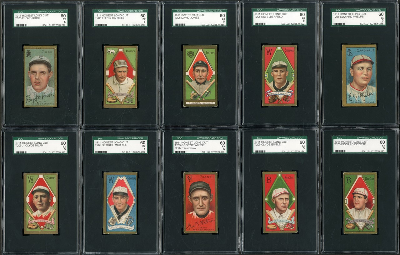- 1911 T205 Honest Long Cut & Sweet Caporal Collection (57) - All SGC EX 5