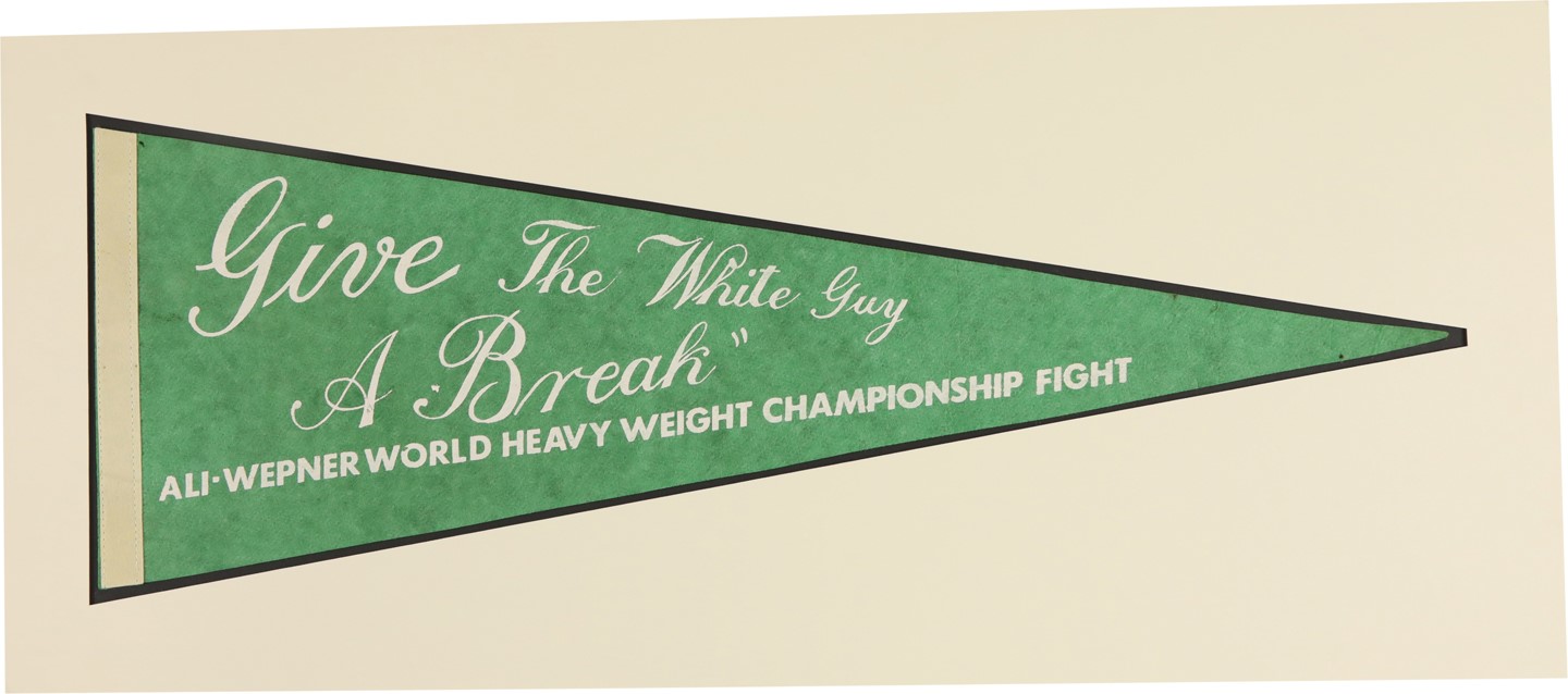 Rare 1975 Muhammad Ali v. Chuck Wepner Fight Pennant