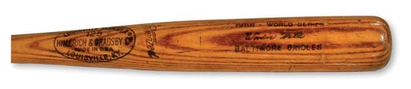 1966 Woodie Held Game Used World Series Bat (34.5").