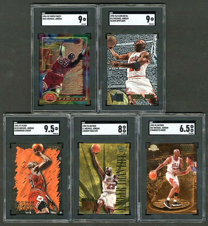Basketball Cards - 1988-2013 Michael Jordan Card Archive (186) with Eleven (11) SGC Graded
