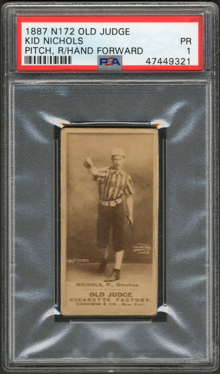 - 1887 N172 Old Judge Baseball Kid Nichols Card PSA PR 1