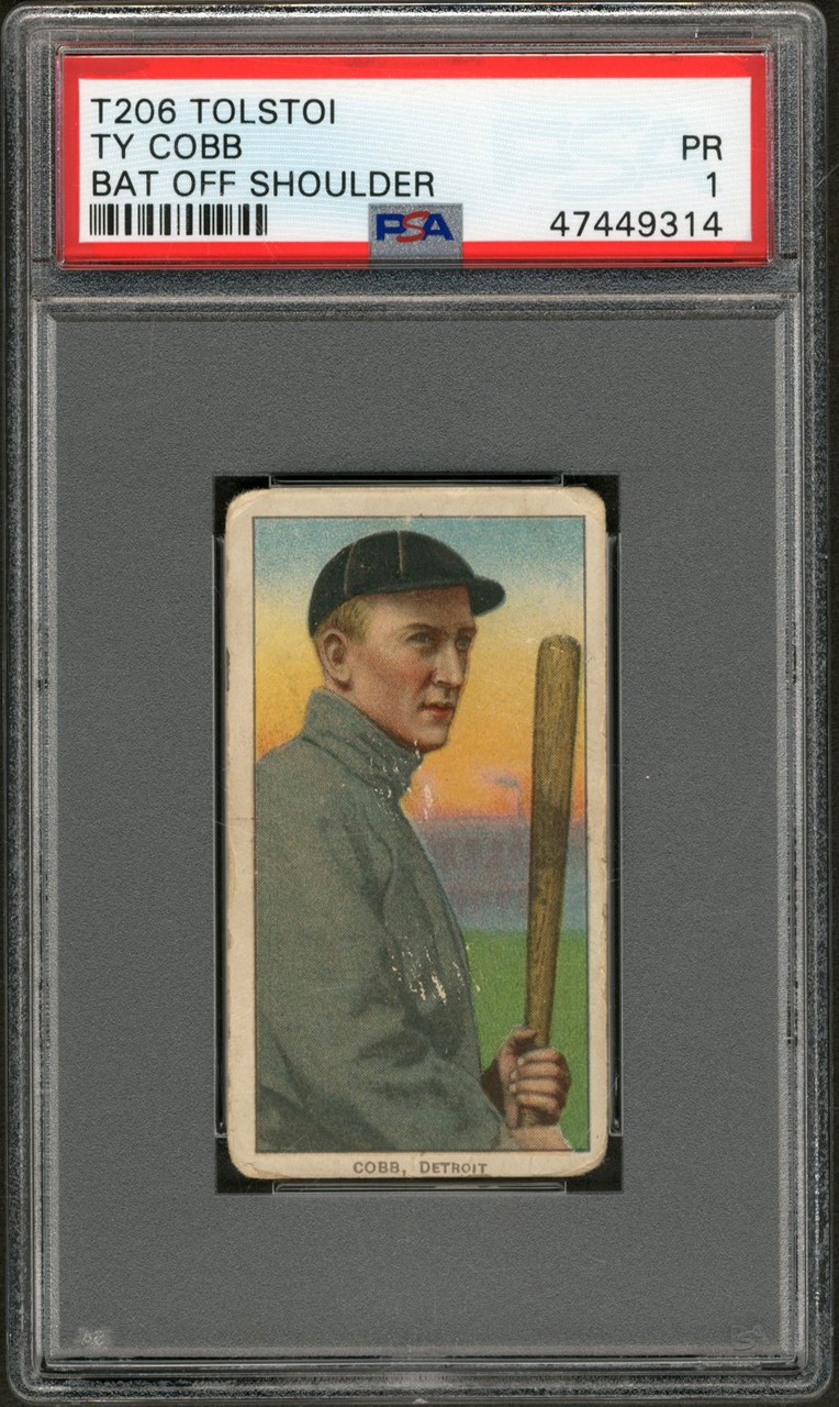 Baseball and Trading Cards - 1909-11 T206 Tolstoi Back Ty Cobb PSA PR 1