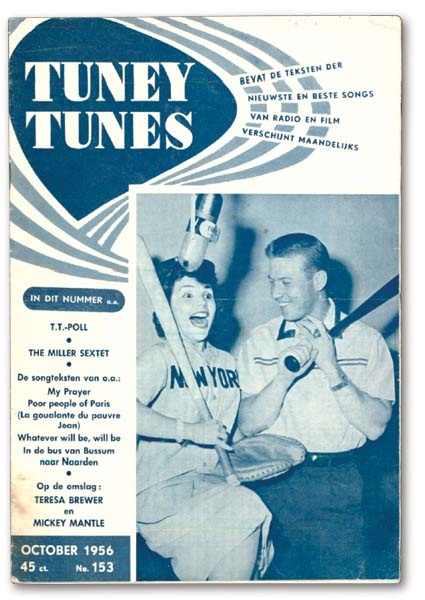 - 1956 Rare Mickey Mantle Dutch Magazine