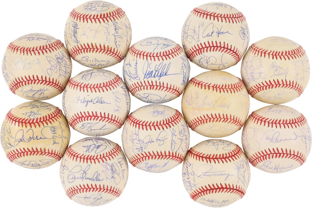 - 1990s National League Team Signed Baseball Collection (12)