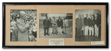 1932 First Game at Cleveland Stadium Triptych (14x31" framed)