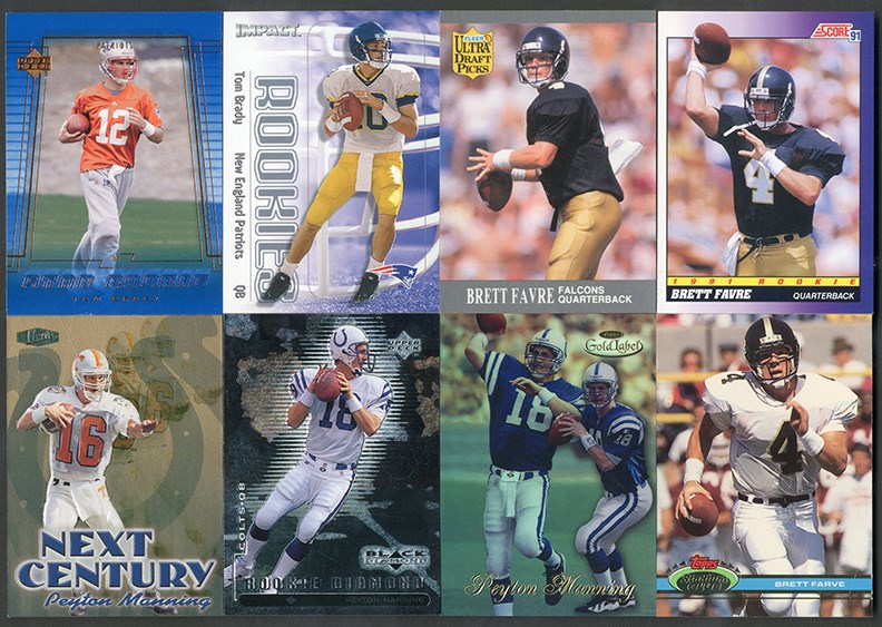 - Modern Football Quarterback Rookie Card Collection w/ Manning, Brady, Favre (26)