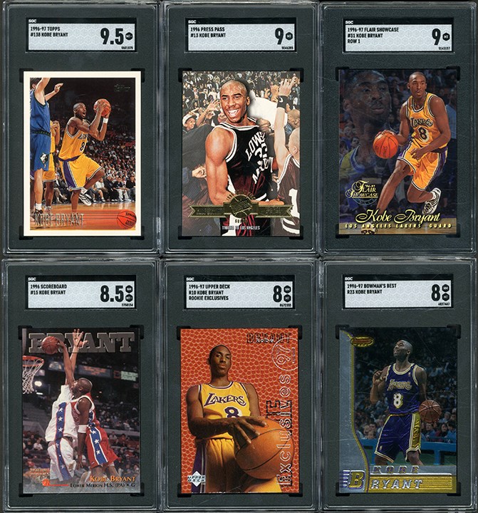 Basketball Cards - 1996-1997 Kobe Bryant Rookie Card Lot (40) (SGC)