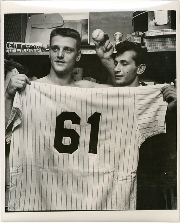 The Brown Brothers Collection - Roger Maris Holding Shirt #61 Photograph (PSA Type I)