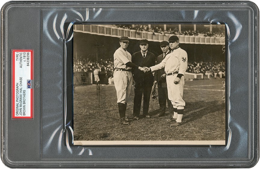 The Brown Brothers Collection - Hal Chase & John McGraw Shake Hands Photographs (PSA Type I)