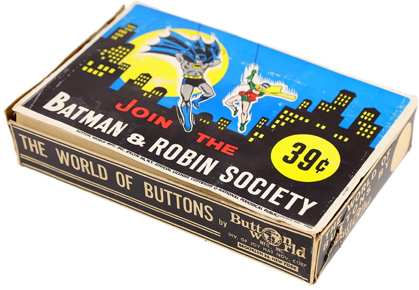 - 1966 Charter Member "Batman & Robin Society" Box with 24 Pins