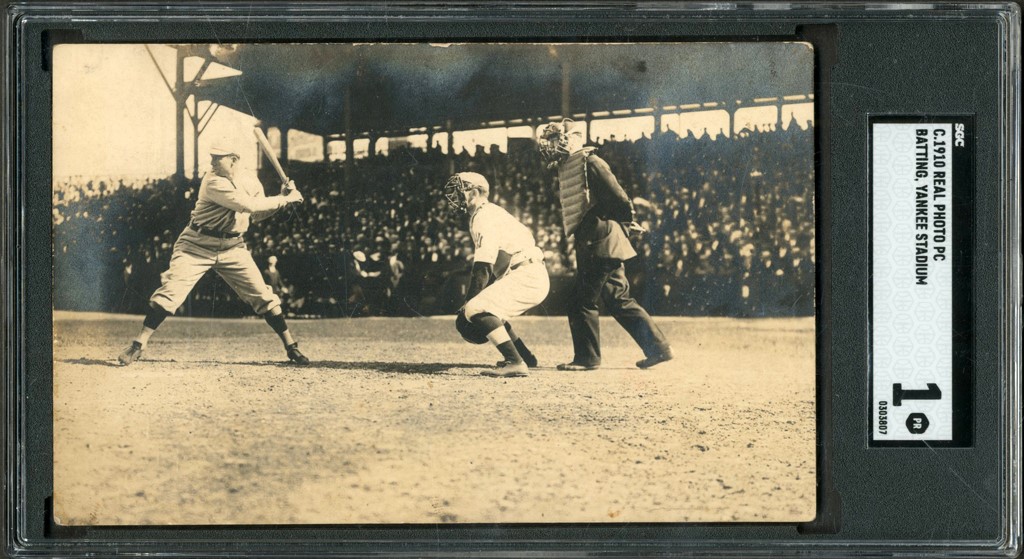 Vintage Sports Photographs - c.1910 Tris Speaker Batting "Japanese" Real Photo Postcard (SGC)