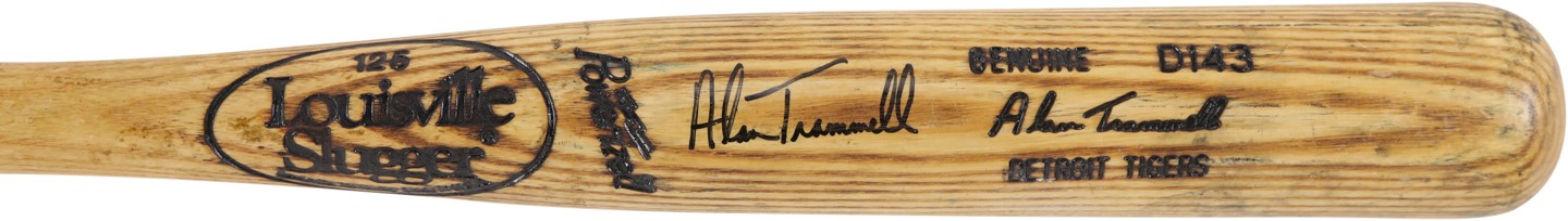 Ty Cobb and Detroit Tigers - 1991-96 Alan Trammell Detroit Tigers Signed Game Used Bat (PSA GU 9.5)