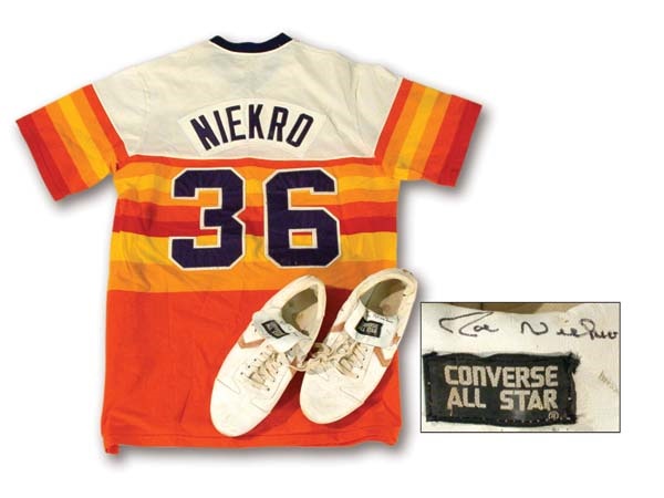 Uniforms - Early 1980's Joe Niekro Game Worn Jersey & Spikes
