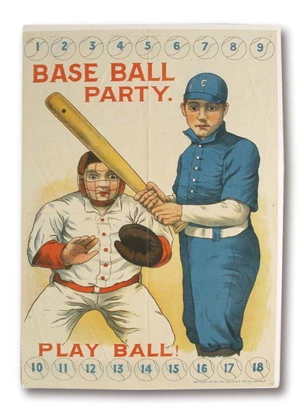 - 1900's Nap Lajoie "Base Ball Party" Game (18x28")